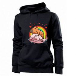 Женское худи Капибара на рыбе - PrintSalon