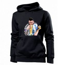 Женское худи Месси целует кубок - PrintSalon