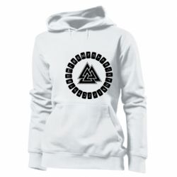 Женское худи Scandinavian Runes And Walknut - PrintSalon