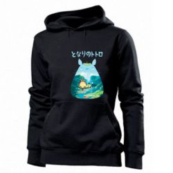 Женское худи Тоторо на рыбалке - PrintSalon