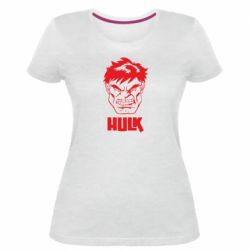 Жіноча преміум футболка Hulk face - PrintSalon
