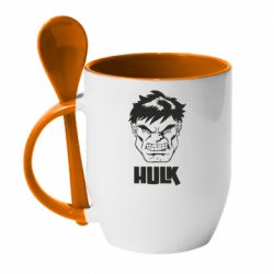 Чашка з ложкою Hulk face - PrintSalon