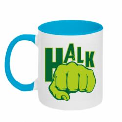 Чашка двухцветная 320ml Hulk fist - PrintSalon