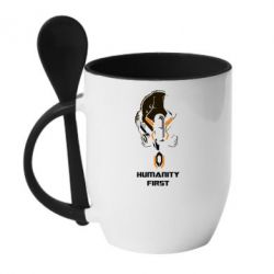 Чашка з ложкою Humanity first - PrintSalon