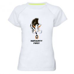 Жіноча футболка для спорту Humanity first - PrintSalon