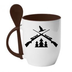 Чашка с ложкой Hunting for ducks - PrintSalon