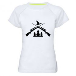Женская футболка для спорта Hunting for ducks - PrintSalon