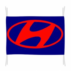 Флаг Hyundai logo - PrintSalon