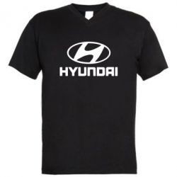 Мужская футболка  с V-образным вырезом HYUNDAI - PrintSalon