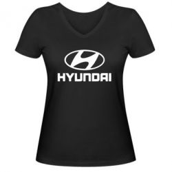 Женская футболка с V-образным вырезом HYUNDAI - PrintSalon