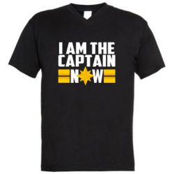Чоловіча футболка з V-подібним вирізом I am captain now - PrintSalon