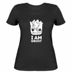 Женская футболка I am Groot text - PrintSalon