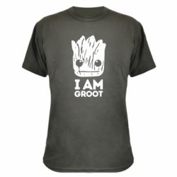 Камуфляжная футболка I am Groot text - PrintSalon