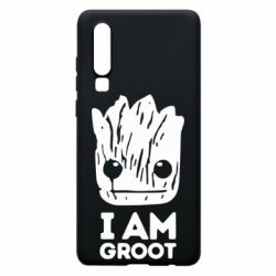Чехол для Huawei P30 I am Groot text - PrintSalon