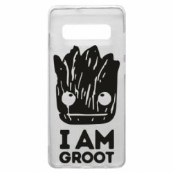 Чехол для Samsung S10+ I am Groot text - PrintSalon