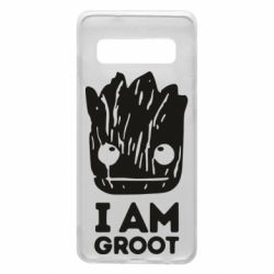Чехол для Samsung S10 I am Groot text - PrintSalon