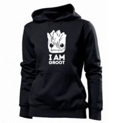 Женское худи I am Groot text - PrintSalon
