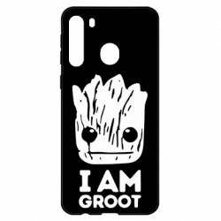 Чехол для Samsung A21 I am Groot text - PrintSalon