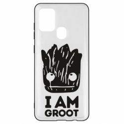 Чехол для Samsung A21s I am Groot text - PrintSalon