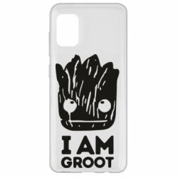 Чехол для Samsung A31 I am Groot text - PrintSalon