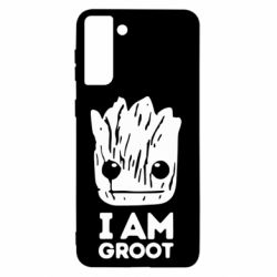 Чехол для Samsung S21+ I am Groot text - PrintSalon