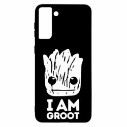 Чехол для Samsung S21 Ultra I am Groot text - PrintSalon