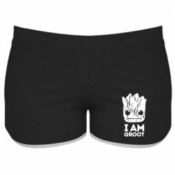 Женские шорты I am Groot text - PrintSalon