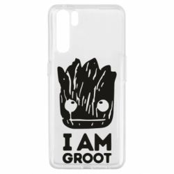 Чехол для Oppo A91/Reno3 I am Groot text - PrintSalon