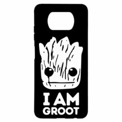 Чехол для Xiaomi Poco X3 I am Groot text - PrintSalon