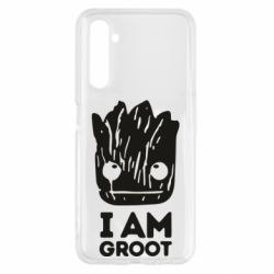 Чехол для Realme 6 I am Groot text - PrintSalon