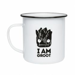 Кружка эмалированная I am Groot text - PrintSalon
