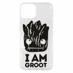Чехол для iPhone 14 I am Groot text - PrintSalon