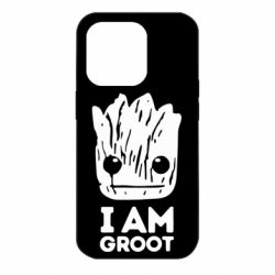 Чехол для iPhone 14 Pro I am Groot text - PrintSalon