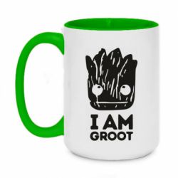 Чашка двухцветная 420ml I am Groot text - PrintSalon