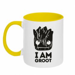Чашка двухцветная 320ml I am Groot text - PrintSalon