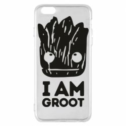 Чехол для iPhone 6 Plus/6S Plus I am Groot text - PrintSalon