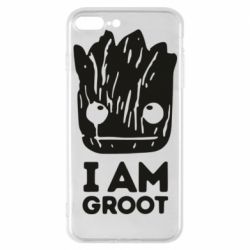 Чехол для iPhone 7 Plus I am Groot text - PrintSalon
