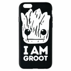 Чехол для iPhone 6/6S I am Groot text - PrintSalon