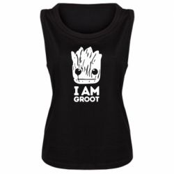 Женская майка I am Groot text - PrintSalon