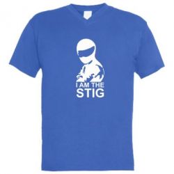 Мужская футболка  с V-образным вырезом I am the Stig - PrintSalon