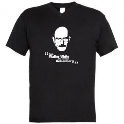 Мужская футболка  с V-образным вырезом i am walter white also known as heisenberg - PrintSalon