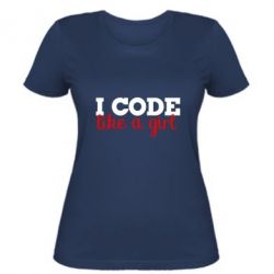 Женская футболка I code like a girl - PrintSalon