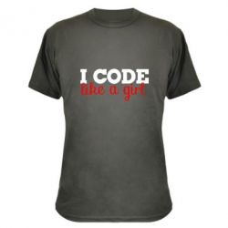 Камуфляжная футболка I code like a girl - PrintSalon