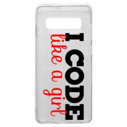 Чехол для Samsung S10+ I code like a girl - PrintSalon
