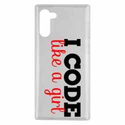 Чехол для Samsung Note 10 I code like a girl - PrintSalon