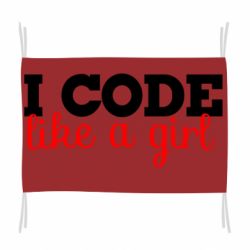 Флаг I code like a girl - PrintSalon