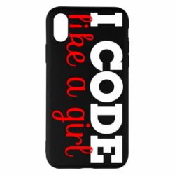 Чехол для iPhone X/Xs I code like a girl - PrintSalon