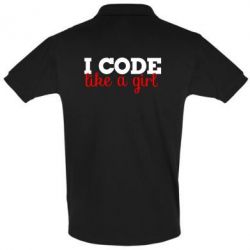 Мужское поло I code like a girl - PrintSalon