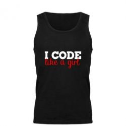 Мужская майка I code like a girl - PrintSalon