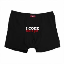 Трусы-боксеры I code like a girl - PrintSalon